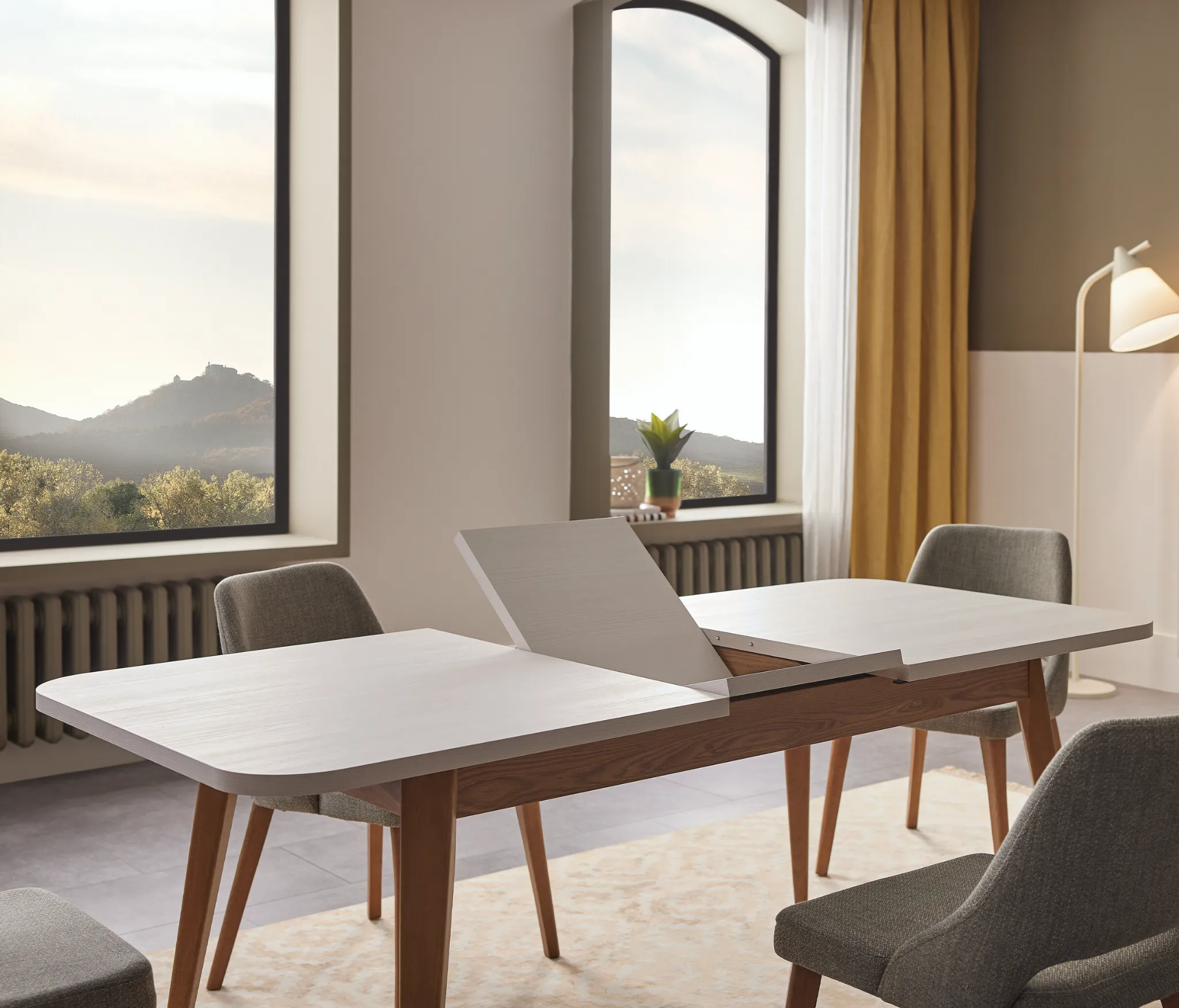 6-8 Vietų Išskleidžiamas Valgomojo Stalas - Loreto - Yatas Bedding