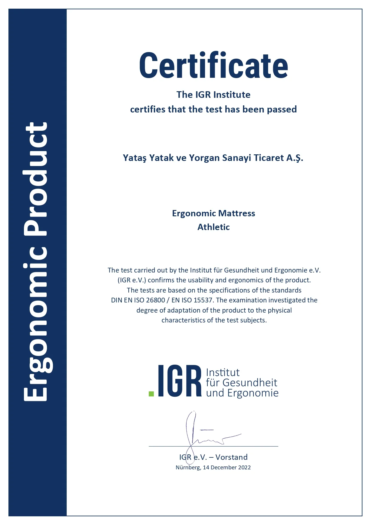 Čiužinys ATHLETIC - Yatas Bedding