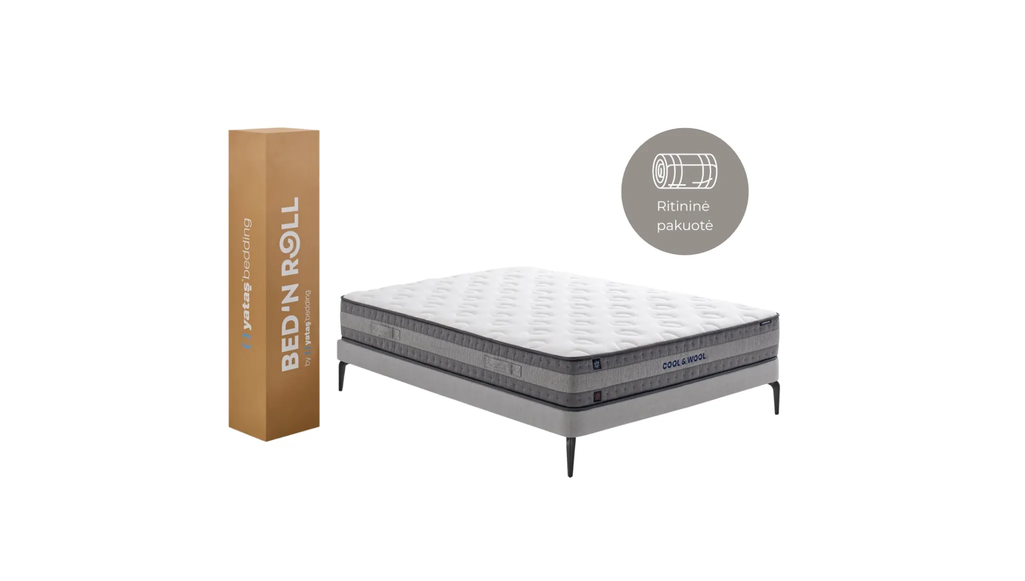 Čiužinys COOL&WOOL (ritininė pakuotė) - Yatas Bedding