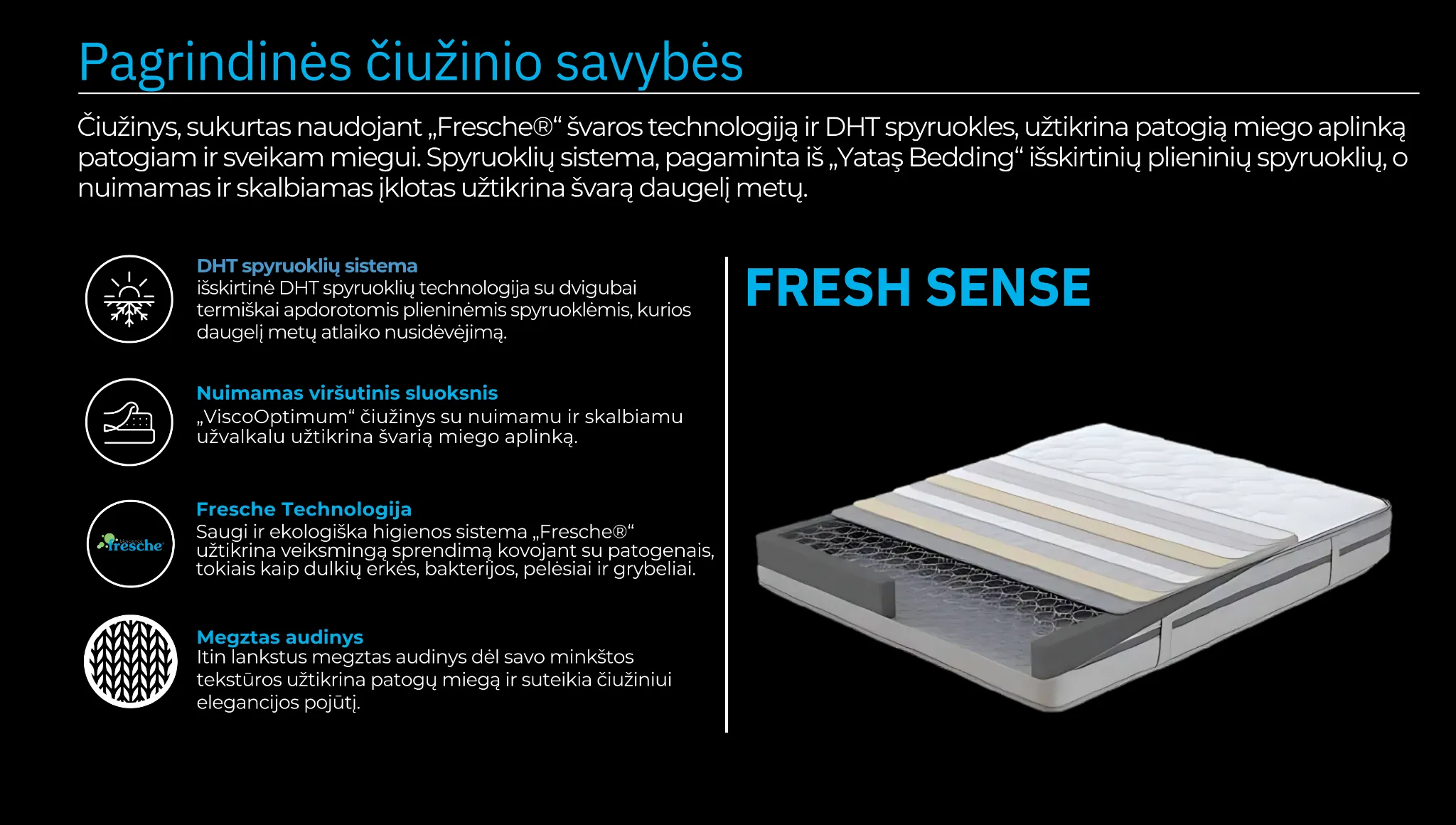 Čiužinys FRESH SENSE PRO - Yatas Bedding
