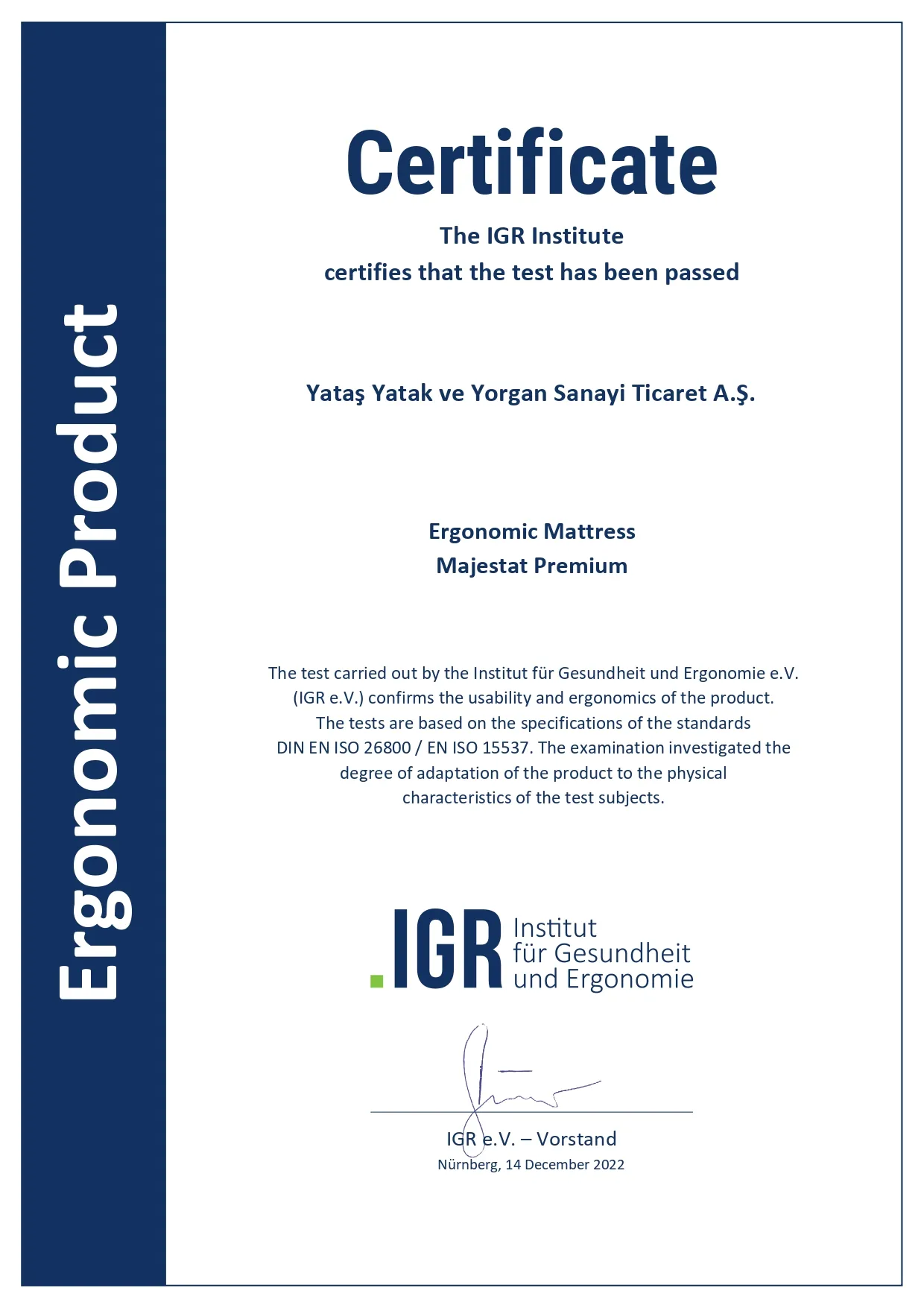 Čiužinys Majestat First Class - Yatas Bedding