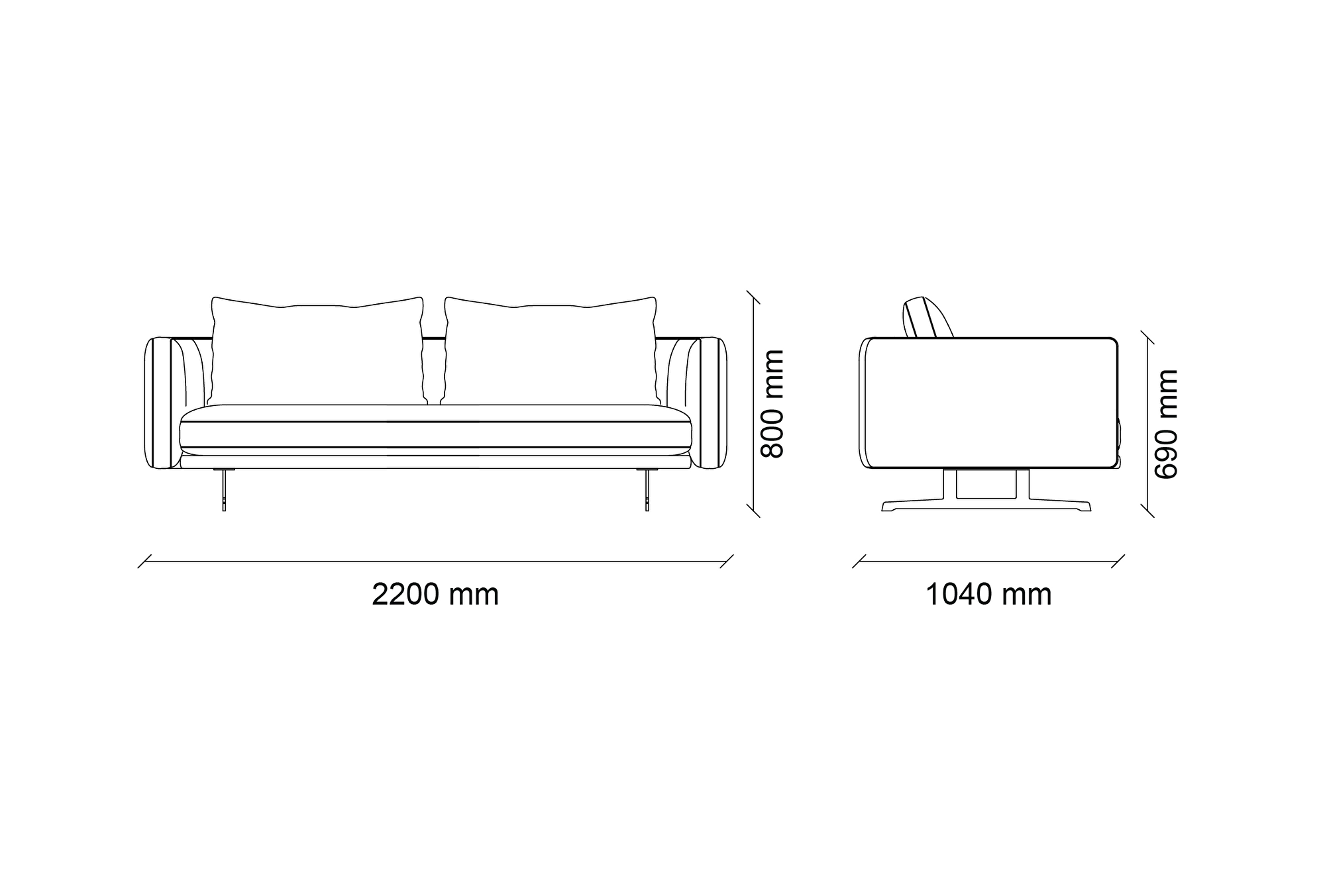 Dakar - 2 vietų sofa - Yatas Bedding