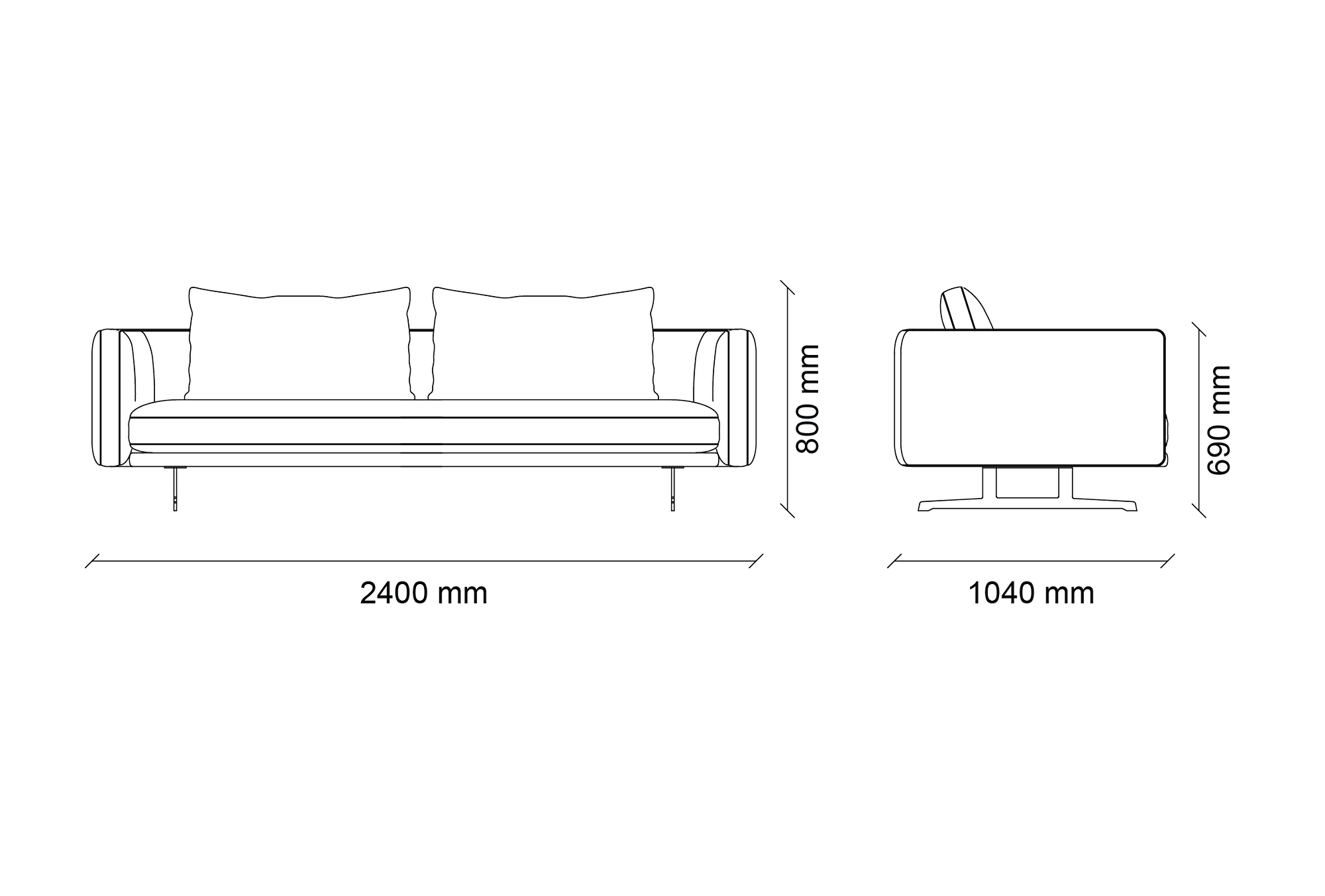 Dakar - 3 vietų sofa - Yatas Bedding