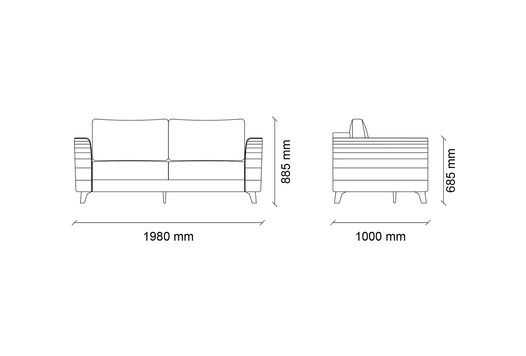 Grace - 2 vietų sofa - Yatas Bedding