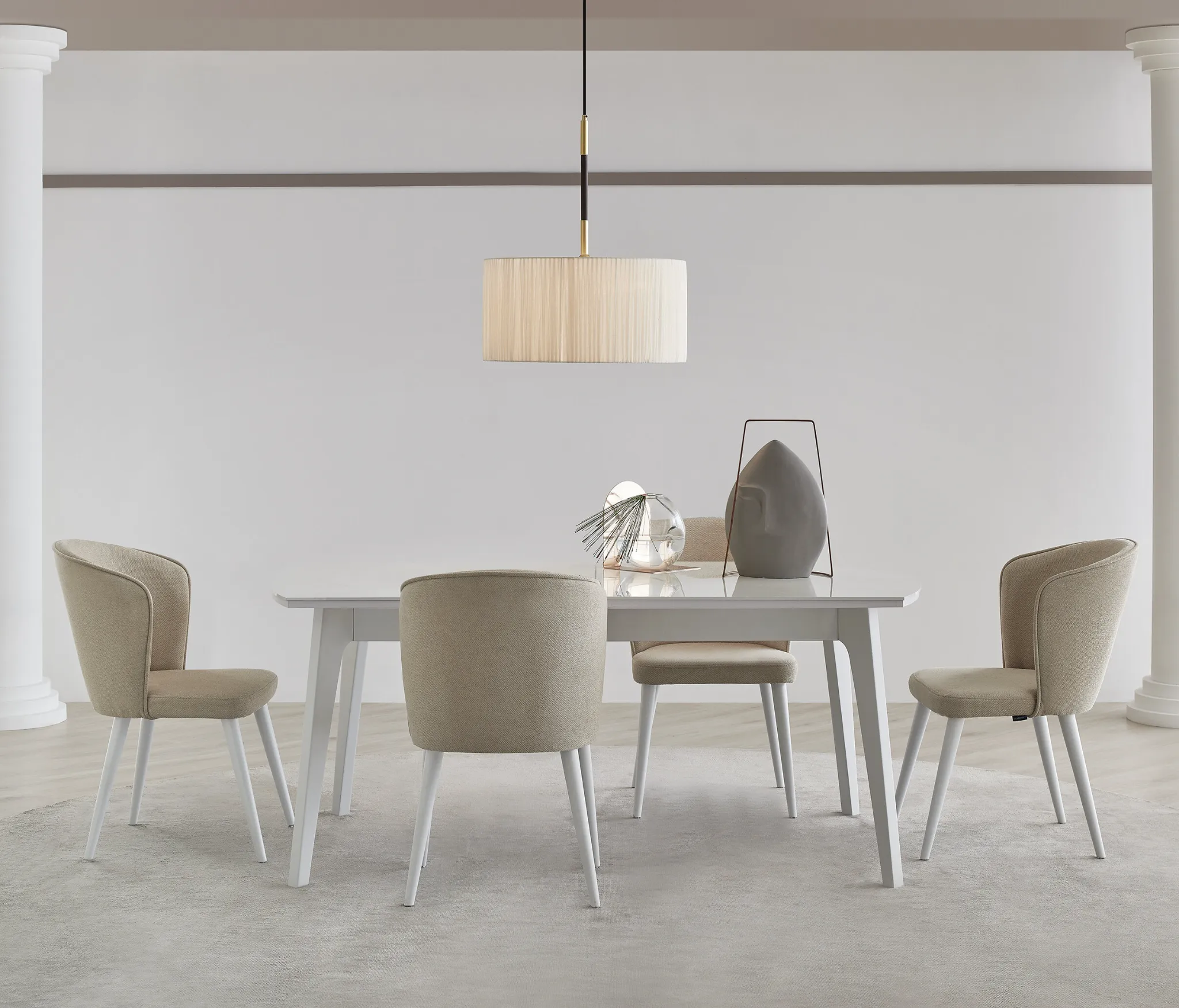 Išskleidžiamas Valgomojo Stalas - Legato (Baltas) - Yatas Bedding