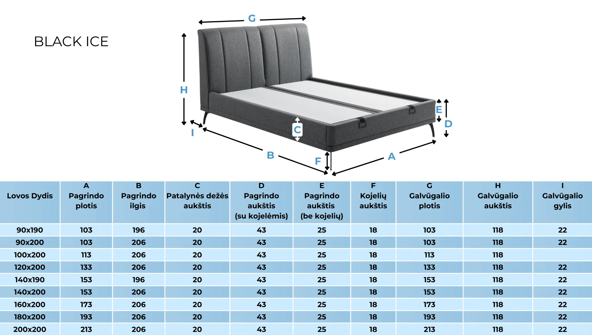 Lova BLACK ICE - Yatas Bedding