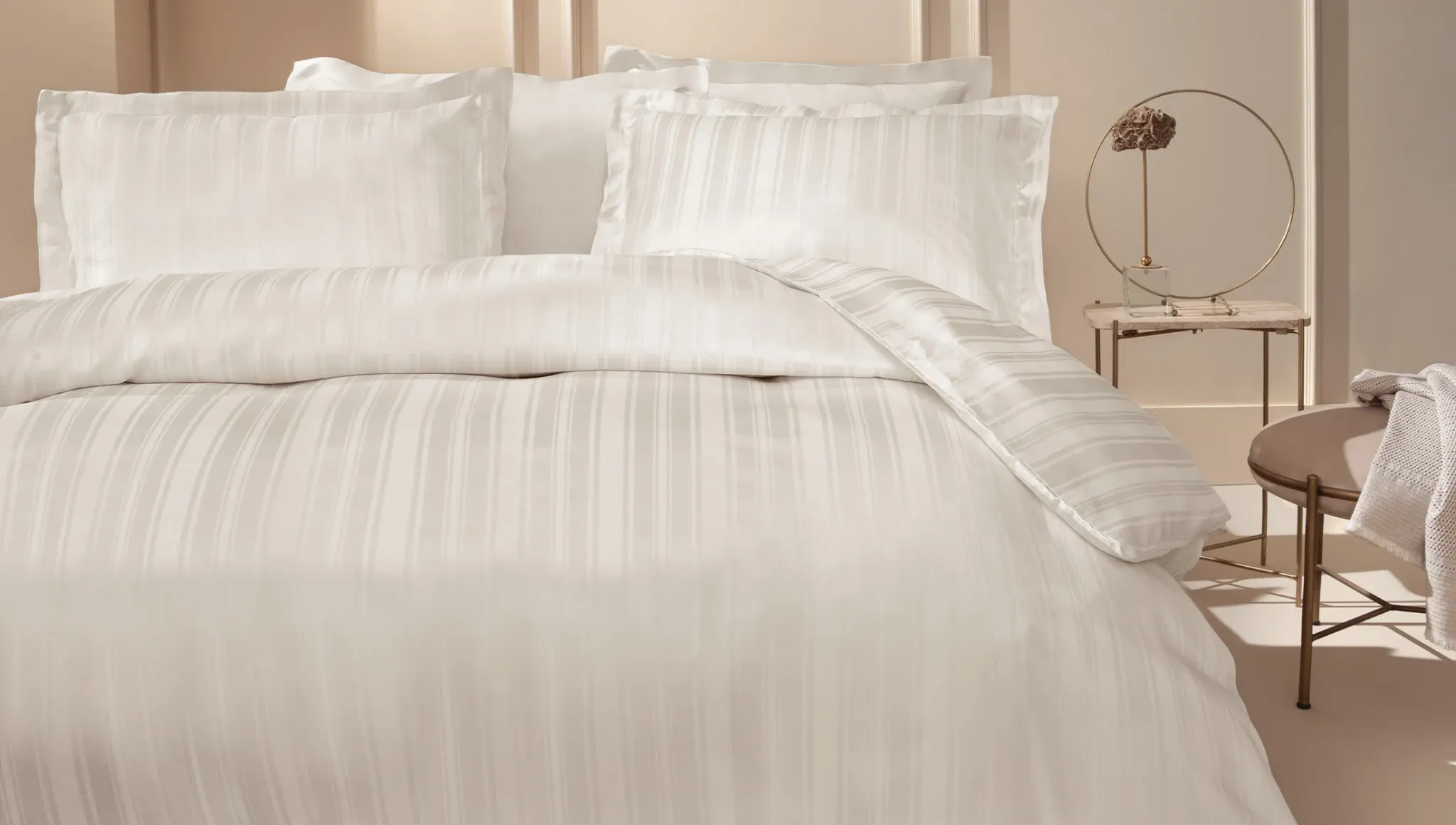 Satino patalynės komplektas BEIGE - Yatas Bedding