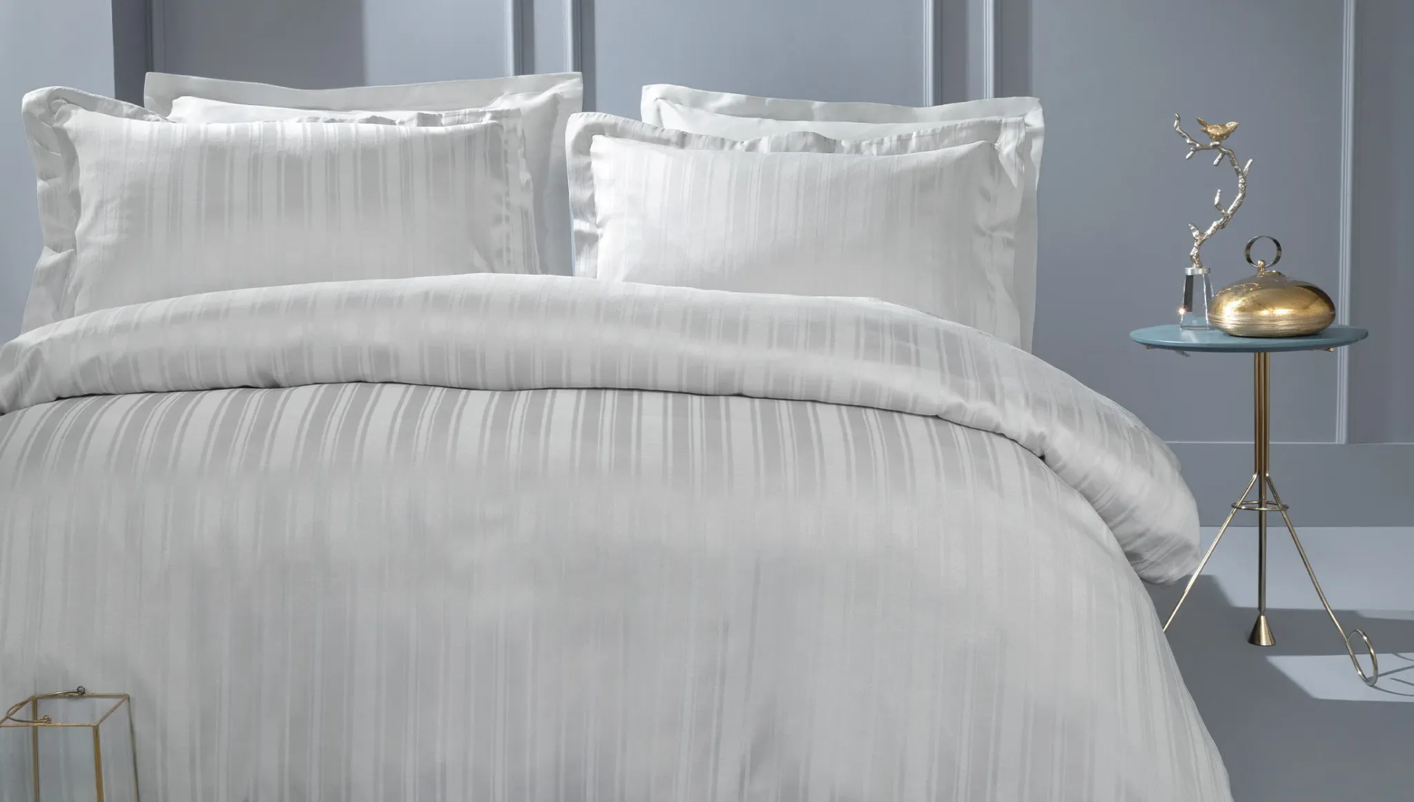 Satino patalynės komplektas GREY - Yatas Bedding