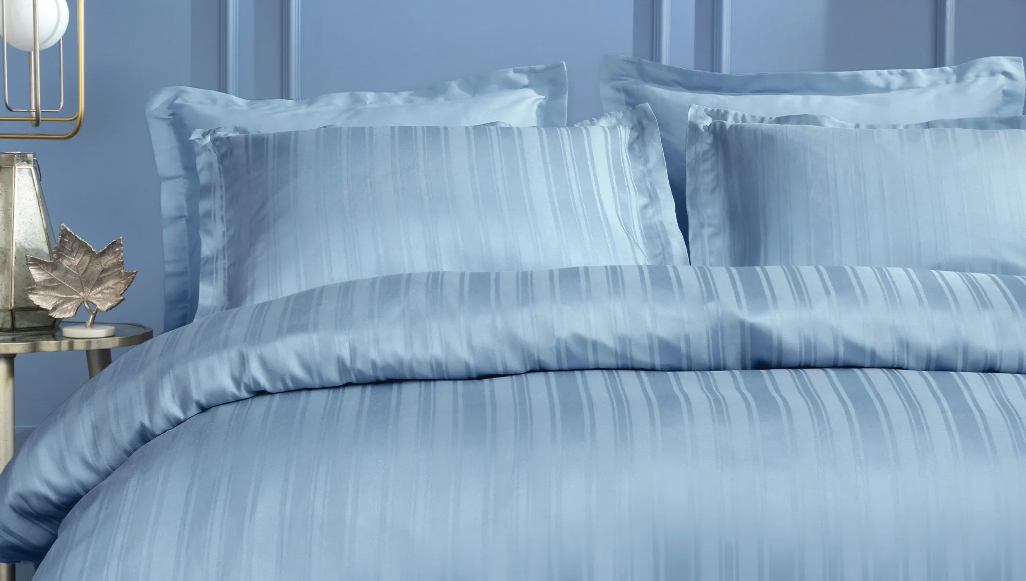 Satino patalynės komplektas INDIGO - Yatas Bedding