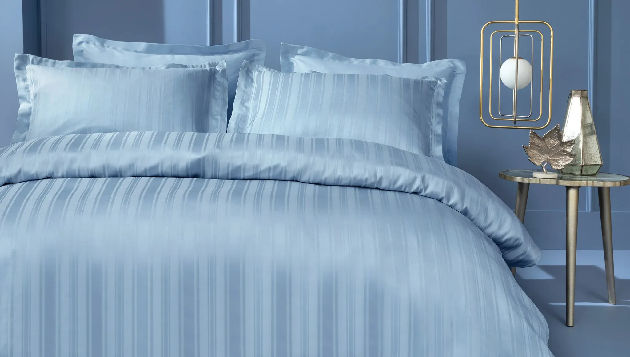 Satino patalynės komplektas INDIGO - Yatas Bedding