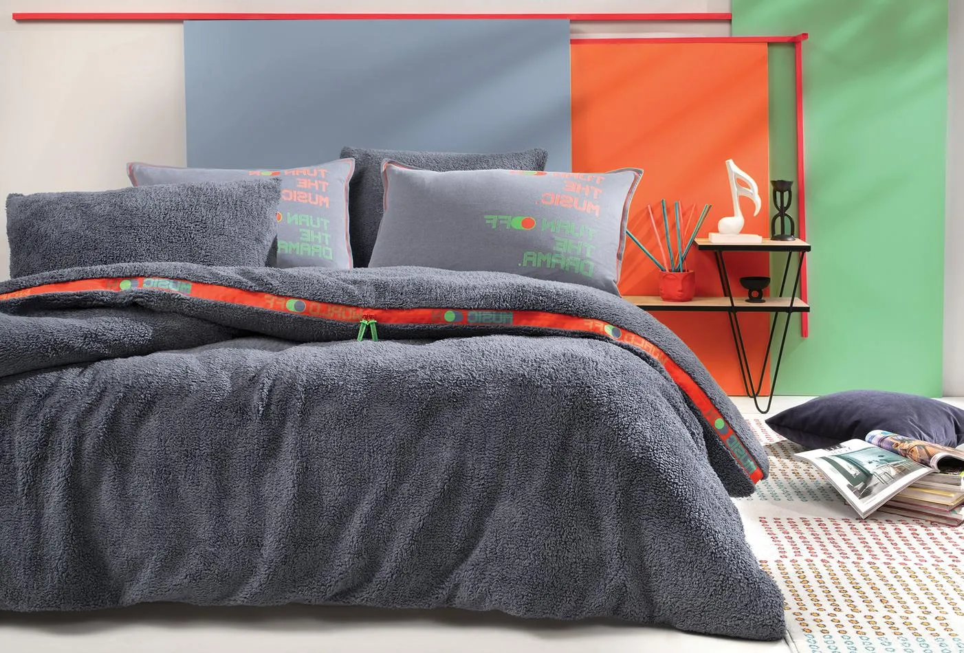 Minkštas patalynės komplektas CoverMe Music - Indigo - Yatas Bedding