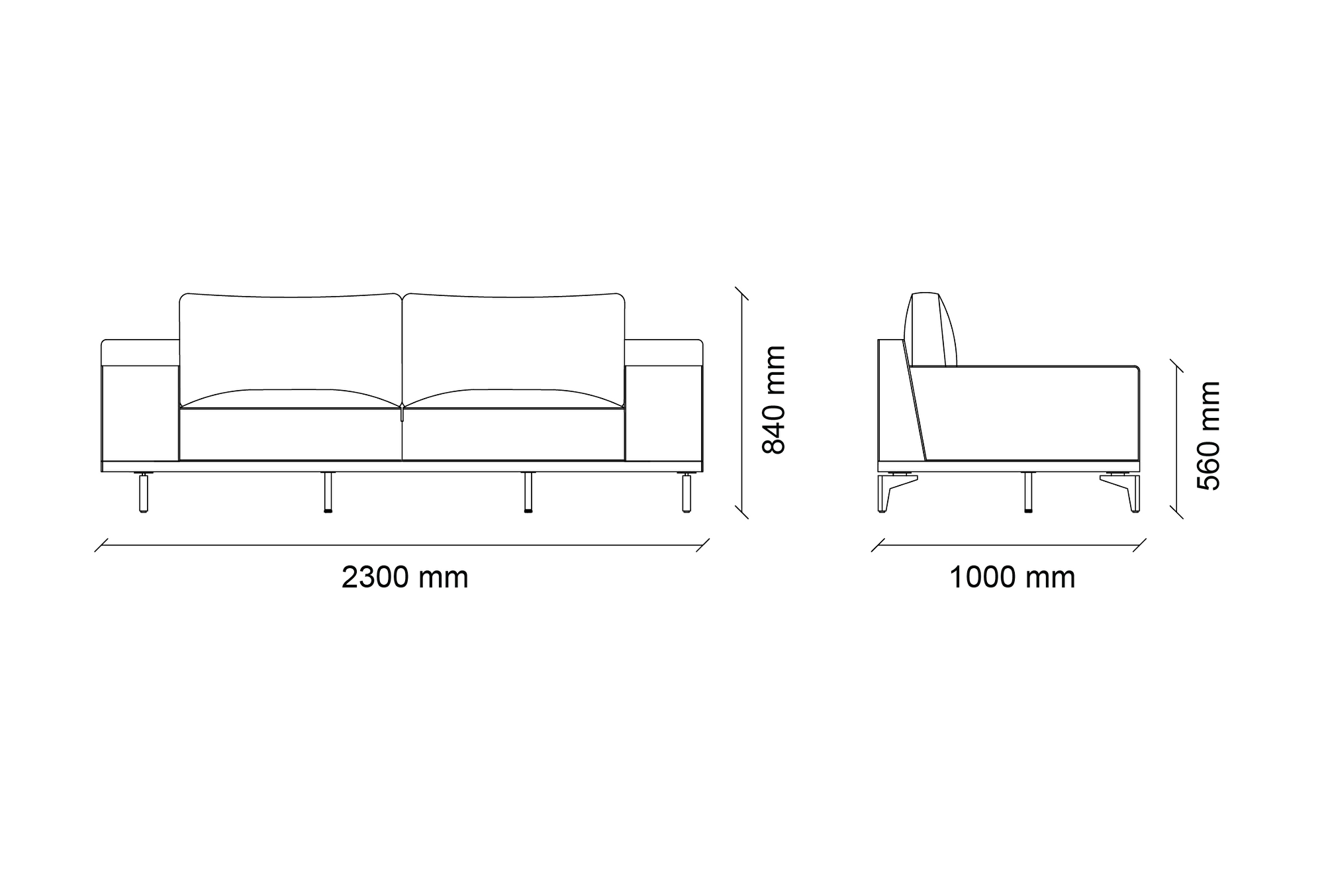 Viera - 2,5 vietų sofa - Yatas Bedding