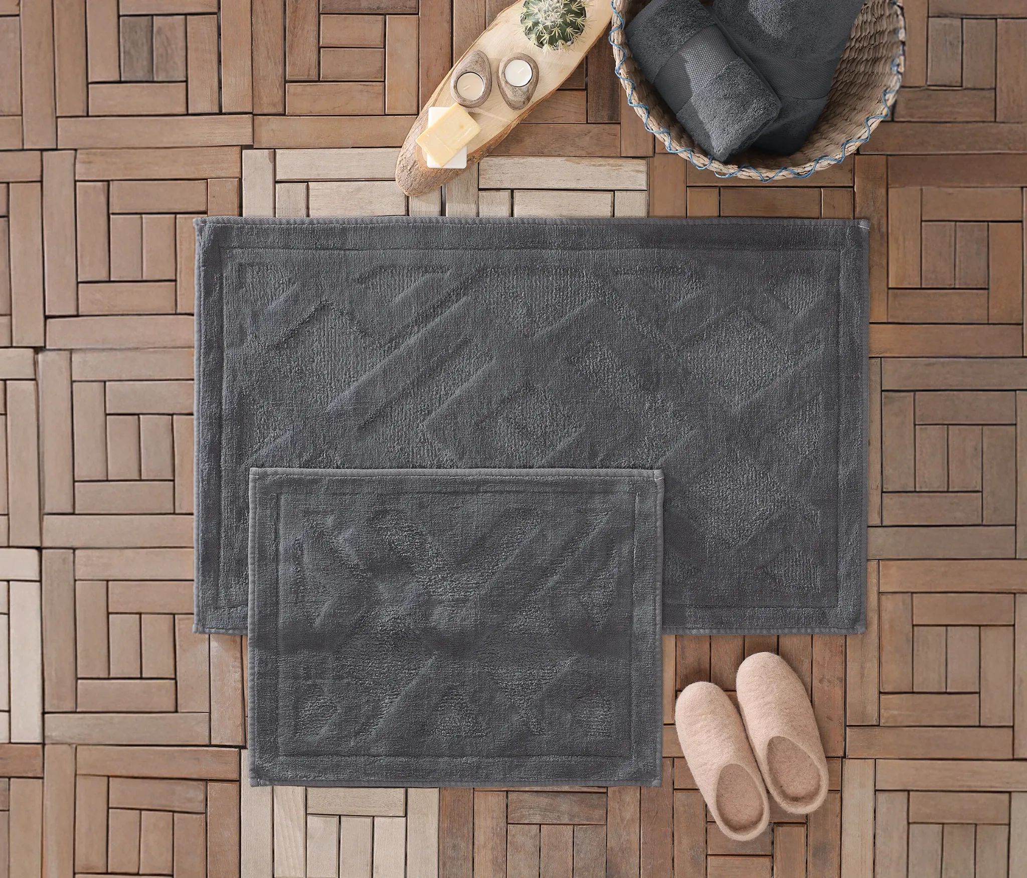 Vonios kilimėliai - Anthracite - Yatas Bedding